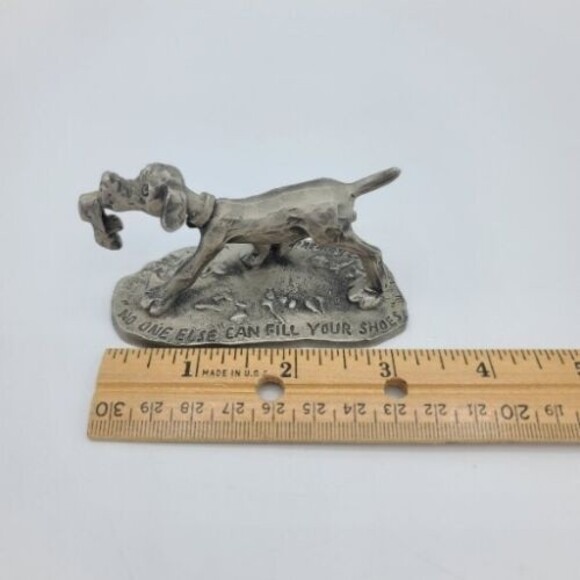Pewter Dog With Shoe Figurine Little Gallery Hallmark Signed Kraczkowski 1975 - Picture 9 of 9